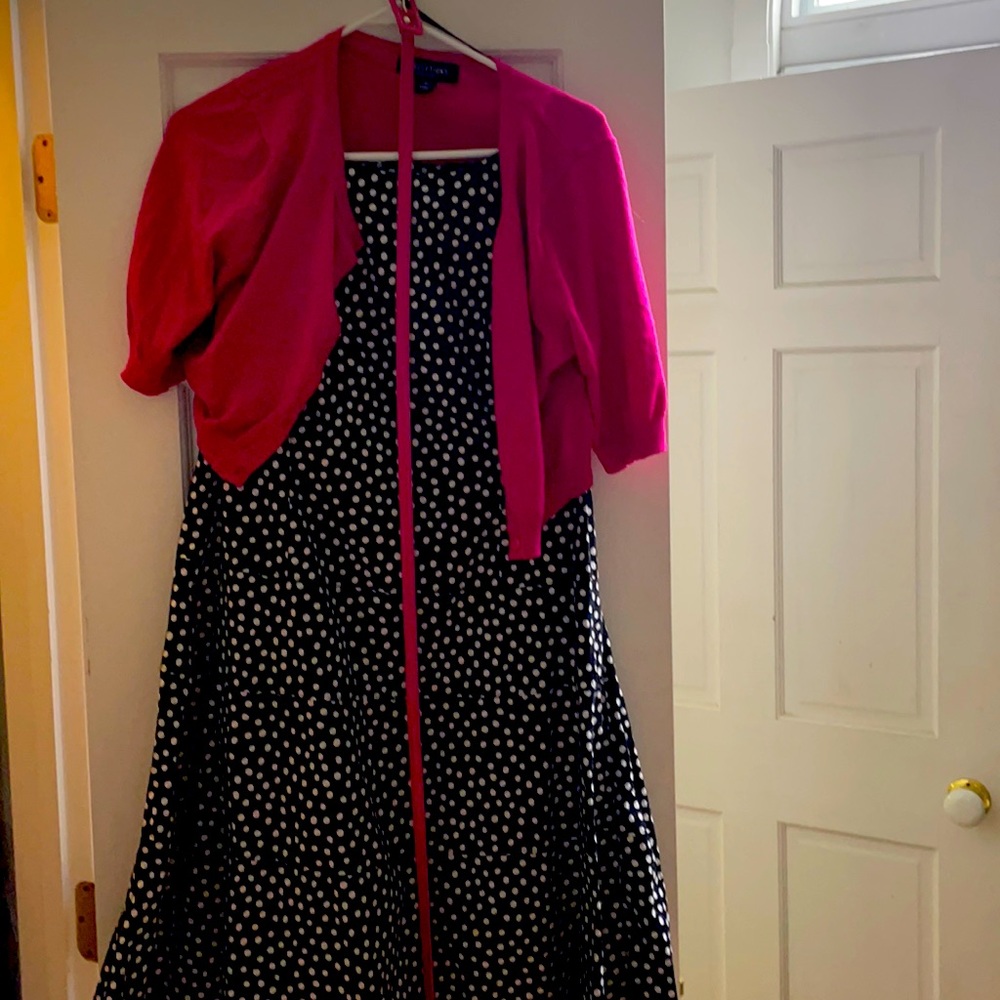used 3 pieces , dress belt and mini sweater